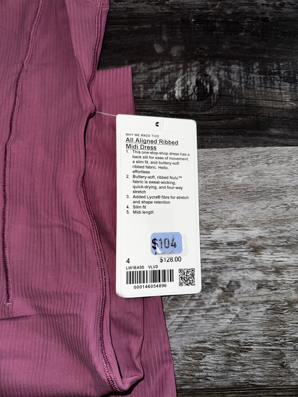 Lululemon All Aligned Ribbed Midi Dress - Picture 2 of 5